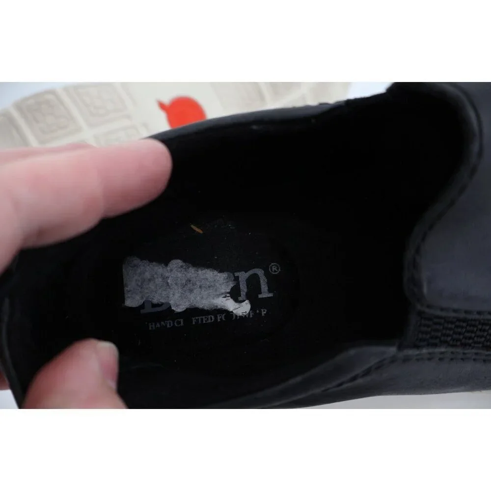 Born Mitchell Loafer Slip On Black Leather Flat Shoes Comfy Men Size 9